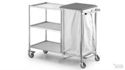 LINEN-SOILED TROLLEY WITH 3 SHELVES AND BAG SUPPORT (BAG NOT INCLUDED)