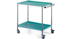 CHROMED TROLLEY WITH 2 ABS TRAYS 