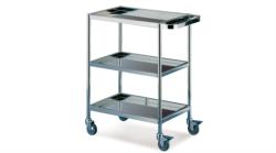 STAINLESS STEEL TROLLEY WITH 3 TRAYS 