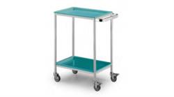 PLASTIC COATED STEEL CART WITH 2 TRAYS MADE OF ABS 