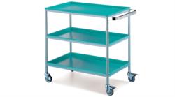 PLASTIC COATED TROLLEY WITH THREE ABS SHELVES  