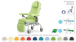 BLOOD DONOR ARMCHAIR ON WHEELS WITH SYNCHRONIZED  MOVEMENTS AND ANTI-SHOCK POSITION