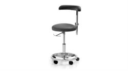 STOOL FOR SURGERY/LABORATORY, ADJUSTABLE IN HEIGHT THROUGH GAS PUMP, WITH CASTORS