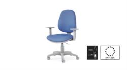 "TEAM" OPERATIVE CHAIR ON WHEELS, BACKREST HEIGHT  54 cm, WITH ARMRESTS, FIREPROOF, GRAY